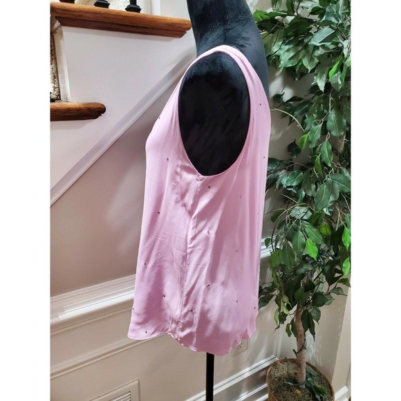 Massimo Dutti Women's Purple Solid Polyester Sleeveless V-Neck Blouse Size Small - Picture 5 of 9